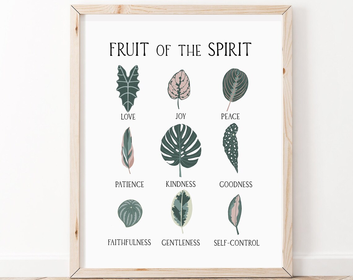Fruit Of The Spirit Wall Art Christian Print Bible Verse Scripture Faith Home Decor