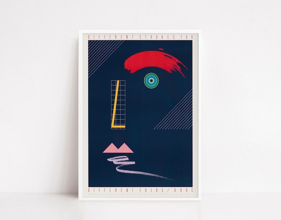 Different Strokes for Different Folks ADAC Sacramento Abstract Blue Poster