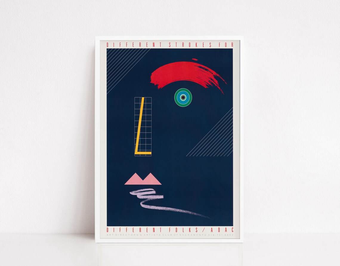 Different Strokes for Different Folks ADAC Sacramento Abstract Blue Poster