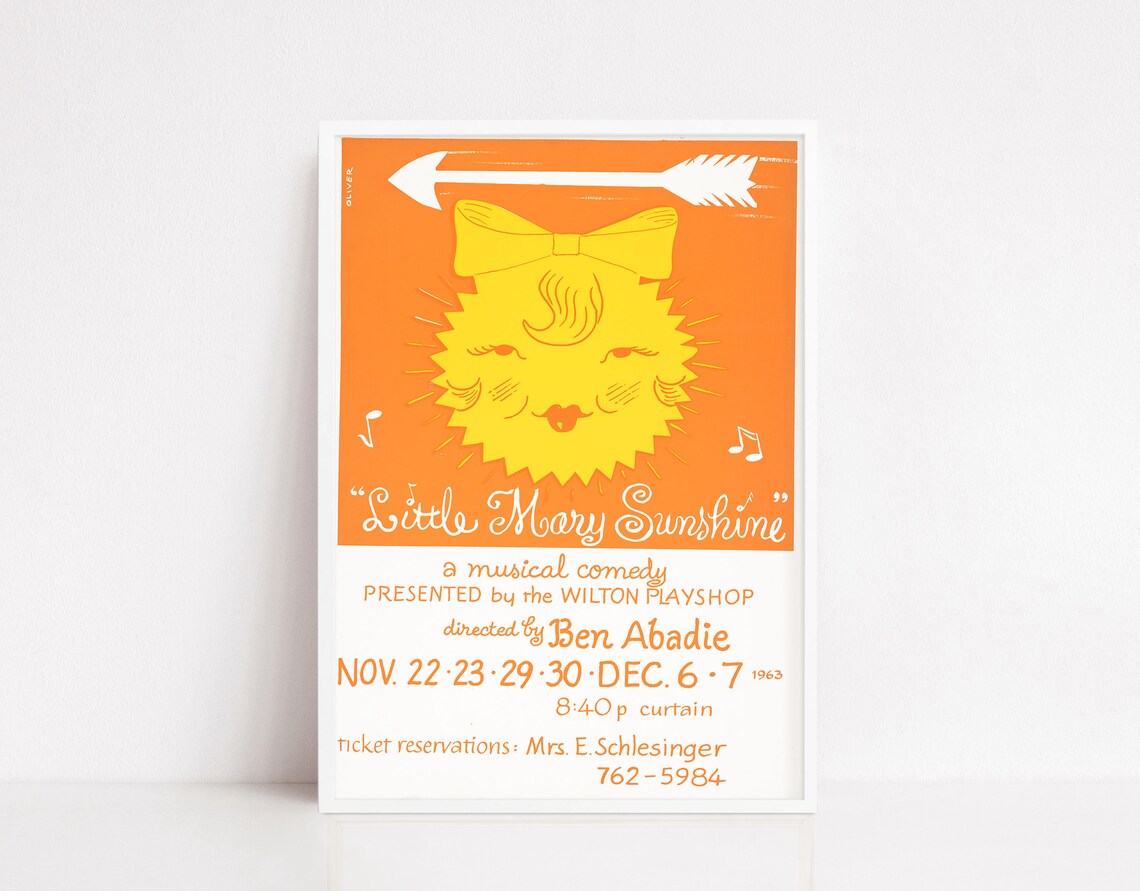 Little Mary Sunshine 1963 Musical Comedy Wilton Playshop Poster