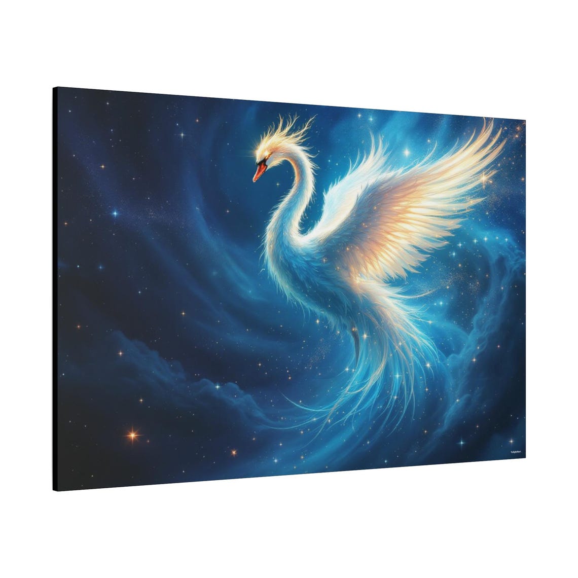 Celestial Swan Of Serenity Art Print - Image 2