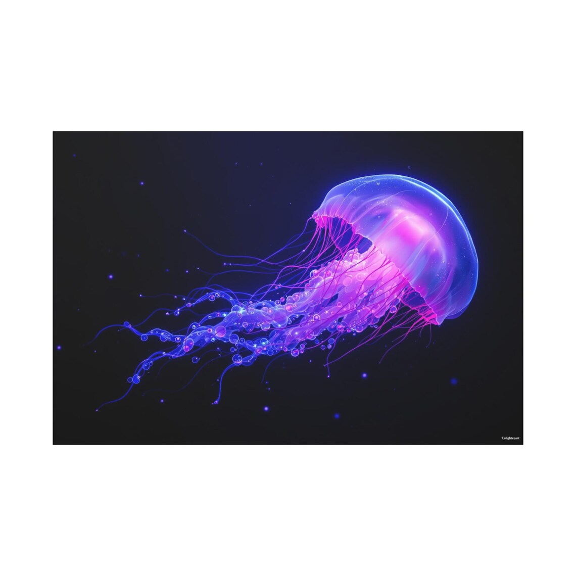 Glowing Jellyfish Sea Life Art Print - Image 3