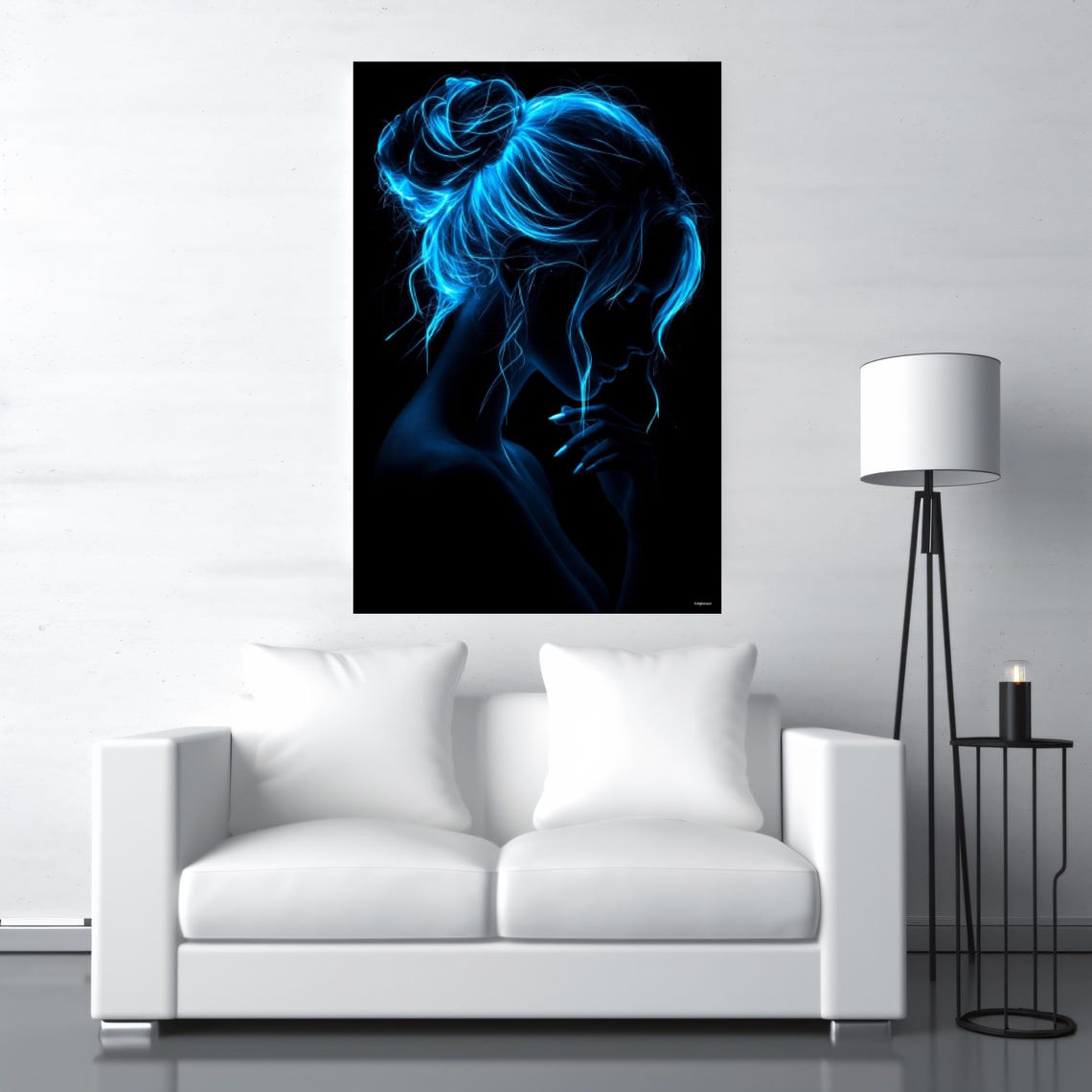 Neon Female Portrait Art Print