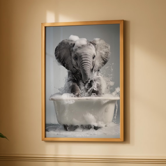 Baby Elephant In Bathtub Bathroom Humor