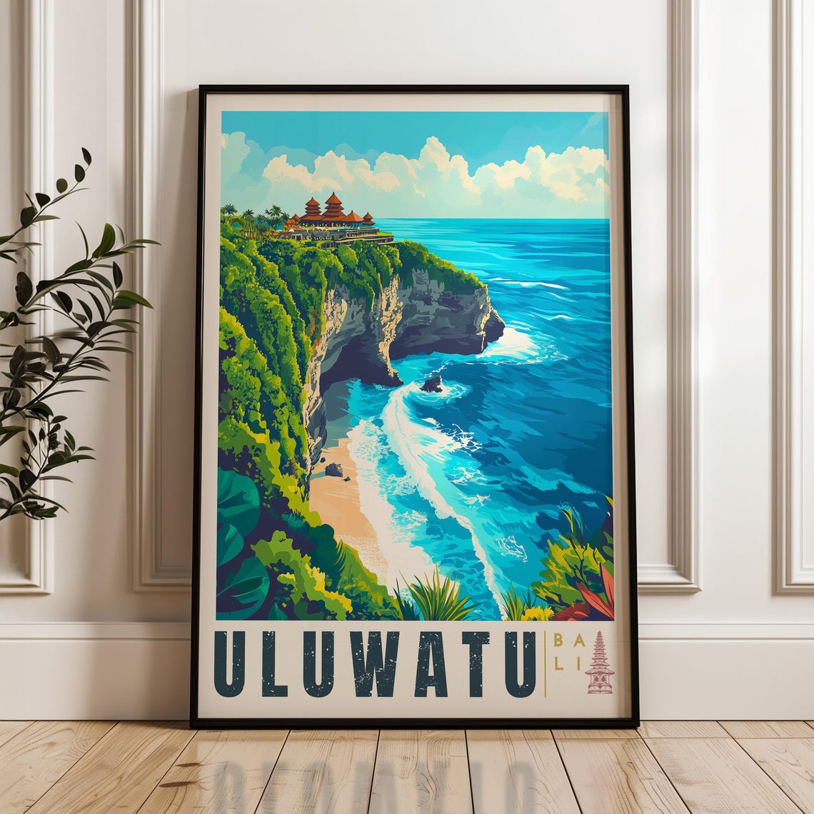 Uluwatu Bali Clifftop Temple Indian Ocean Sunset Seascape Poster