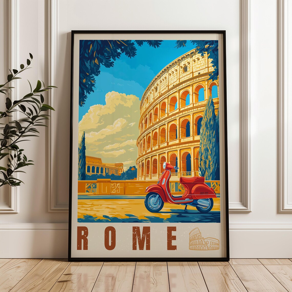 Rome Travel Poster, Colosseum Art Print