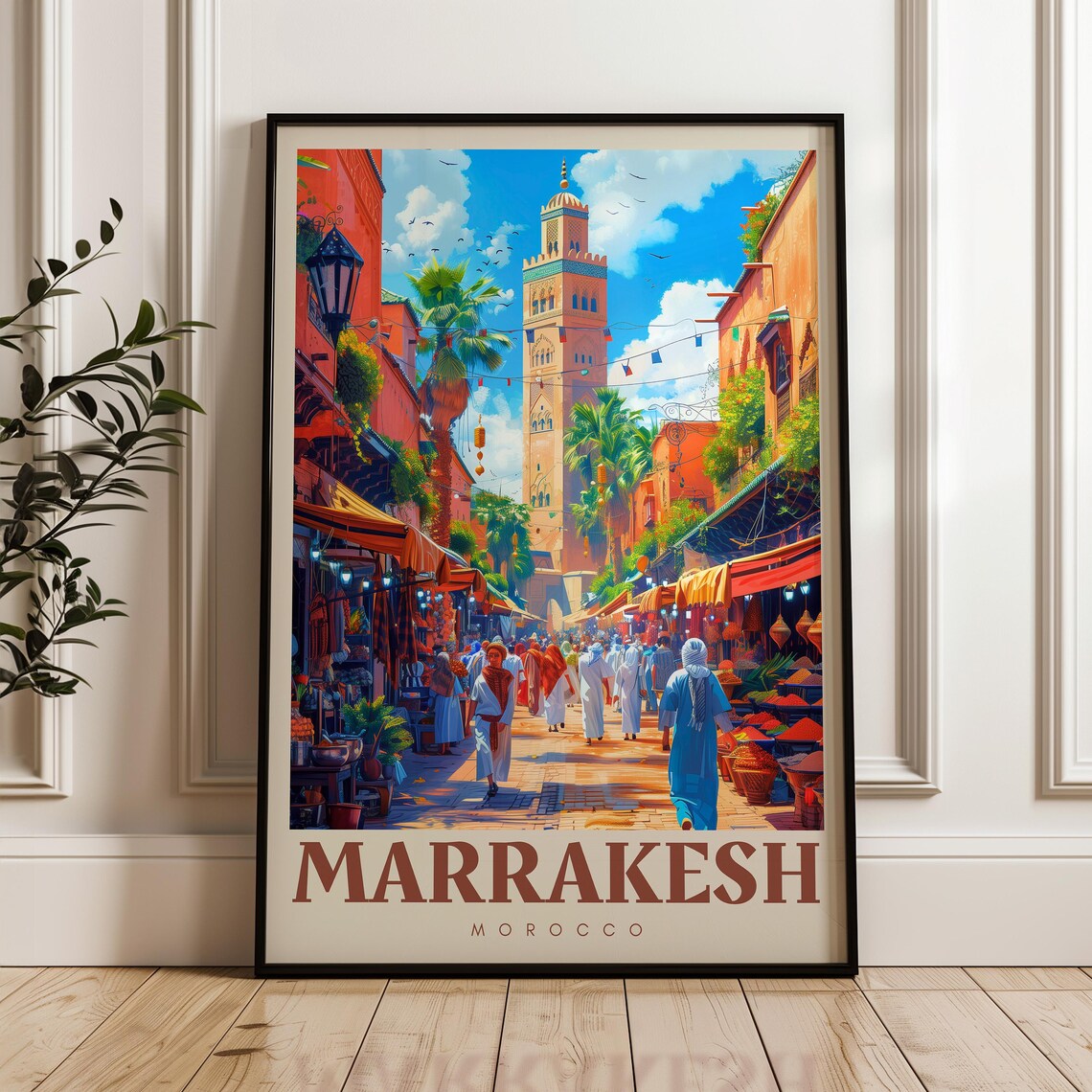 Marrakesh Travel Poster, Morocco Desert Print