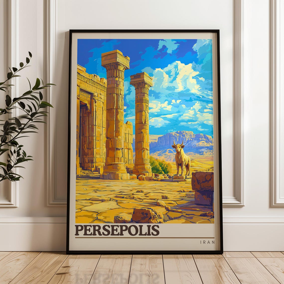 Persepolis Ancient Ruins Columns Iran Travel Heritage Poster