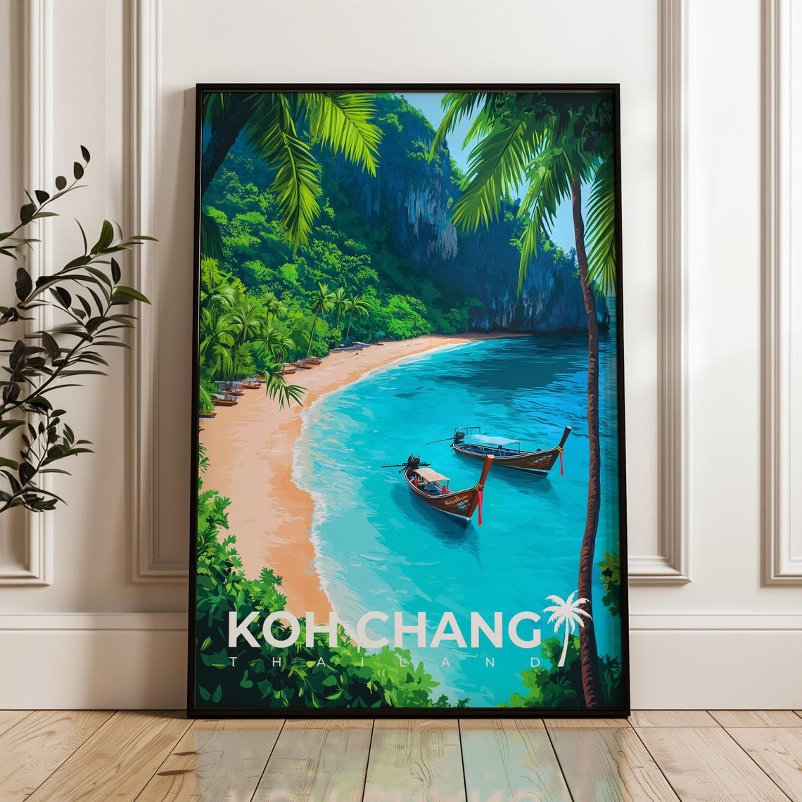 Koh Chang Travel Poster, Thailand Tropical Island