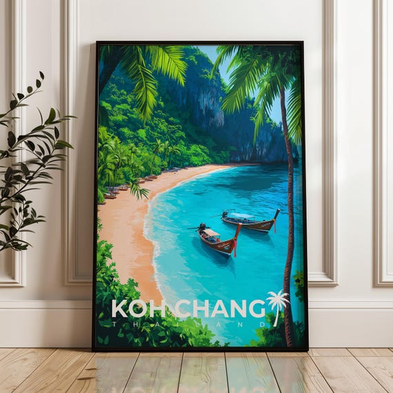 Koh Chang Travel Poster, Thailand Tropical Island