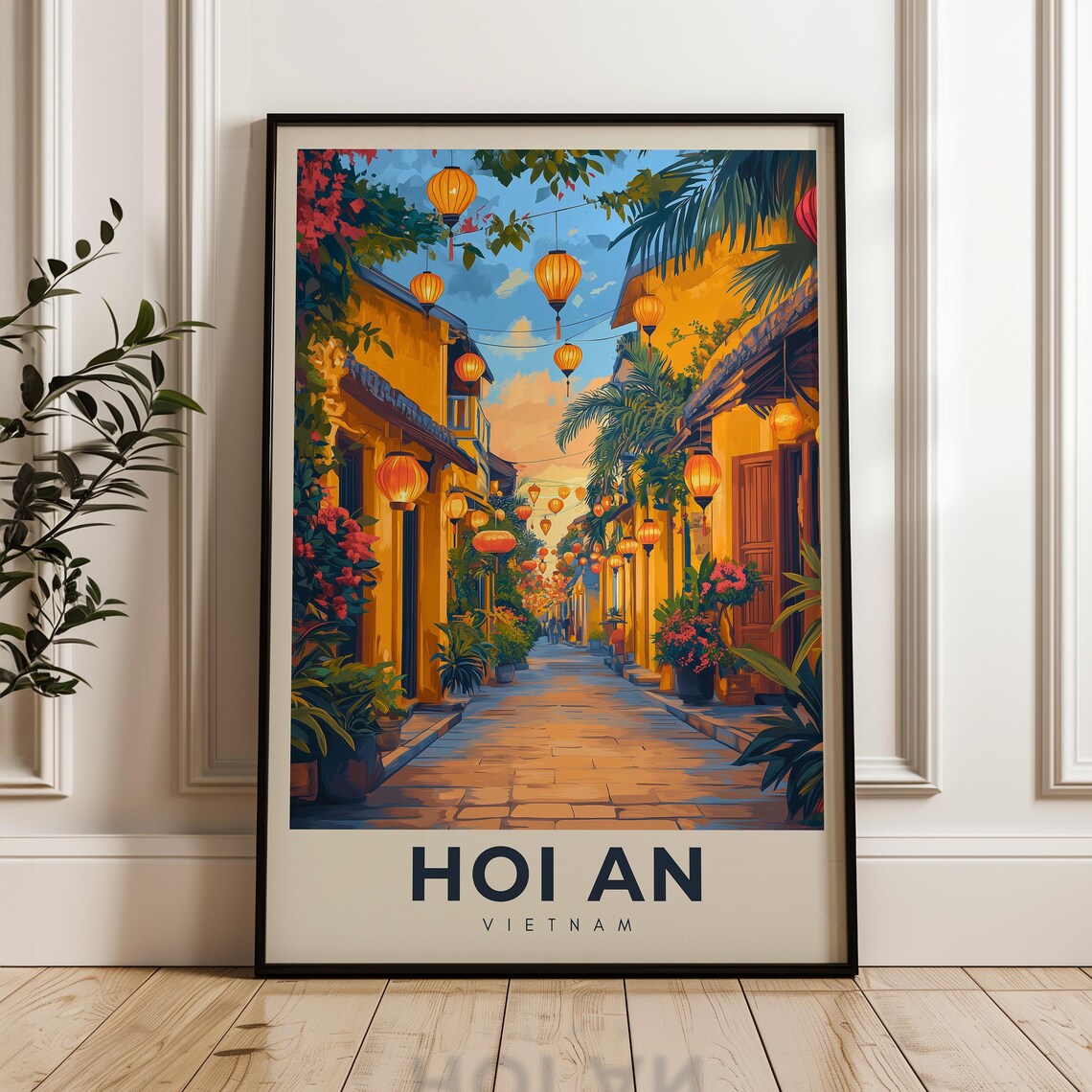 Hoi An Travel Poster, Ancient Town Illustration