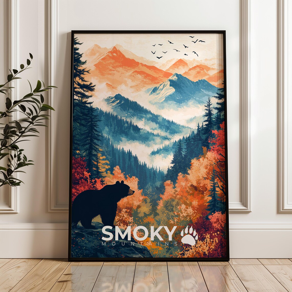 Smoky Mountains Travel Poster, Nature Adventure Gift