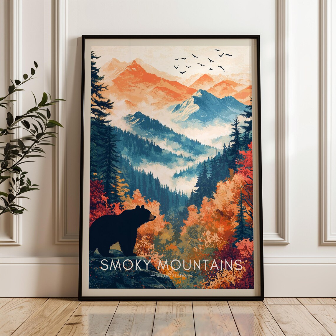 Smoky Mountains Travel Poster, National Park Adventure