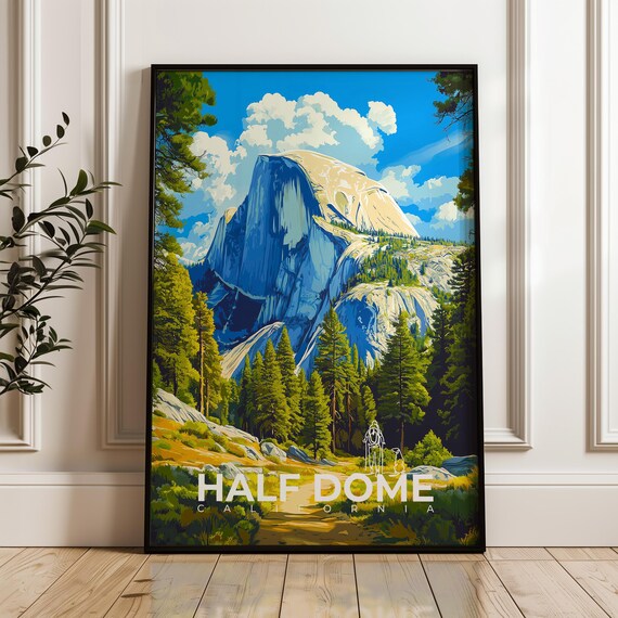 Half Dome Travel Poster, Yosemite National Park