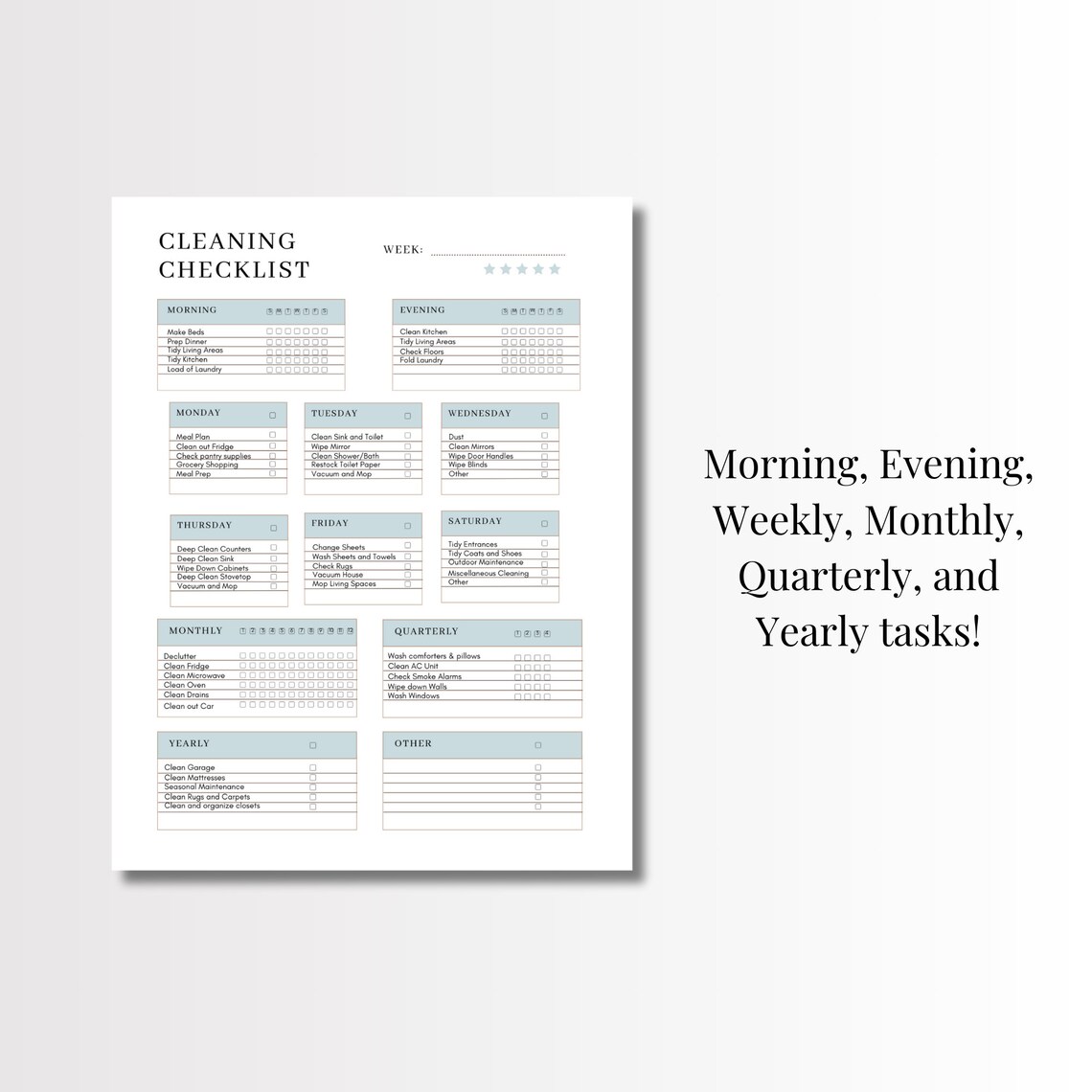 Cleaning Checklist, Editable Canva Template - Image 3