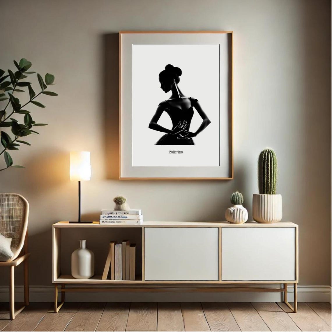 Ballerina Silhouette Portrait Graceful Dance Wall Art Handcrafted Elegant Ballet Dcor - Image 5