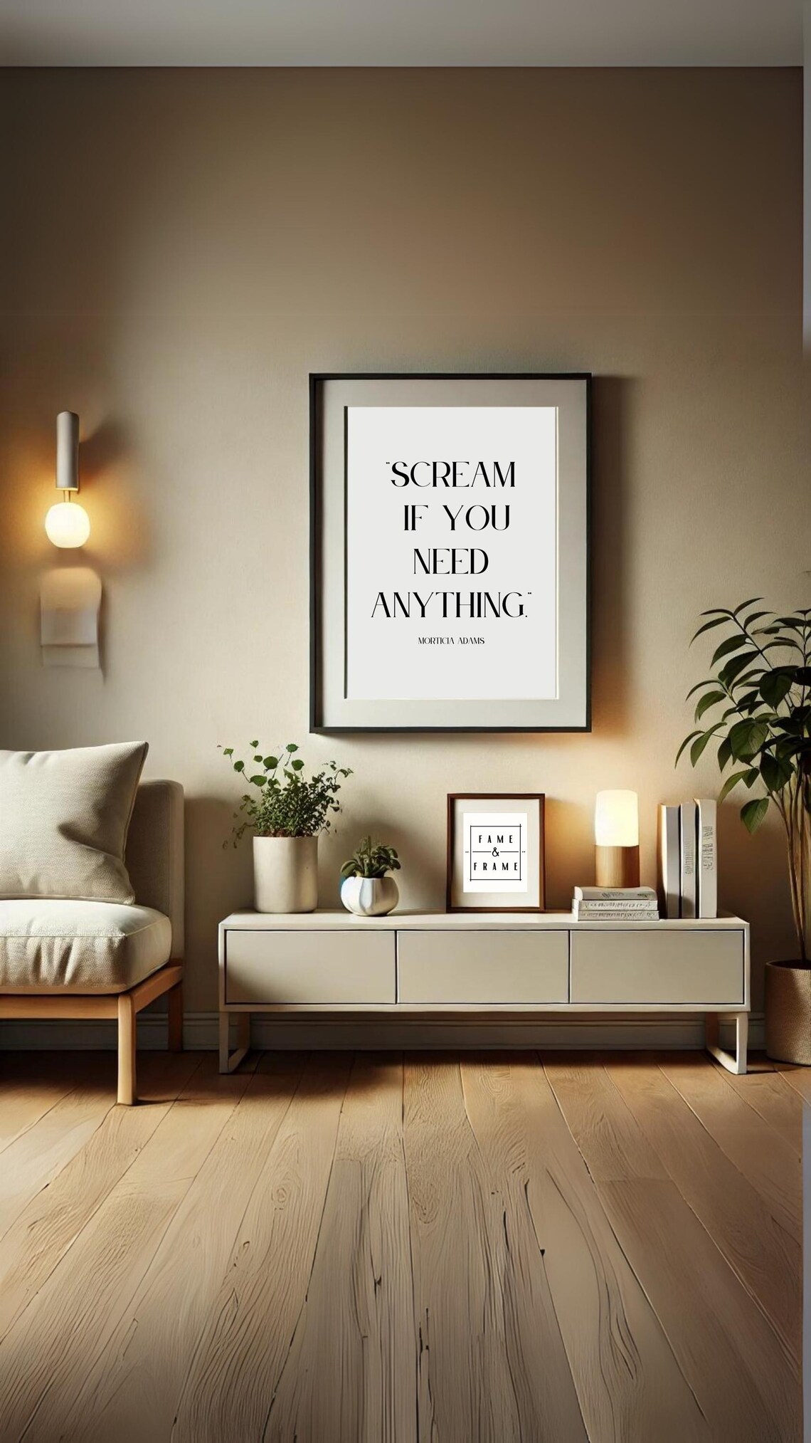 Morticia Adams Scream If You Need Anything Gothic Quote Poster - Image 6