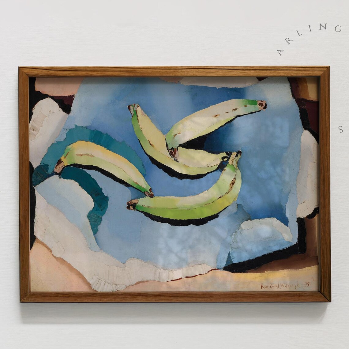Cubist Bananas Still Life Mid Century Modern Kitchen Art Poster