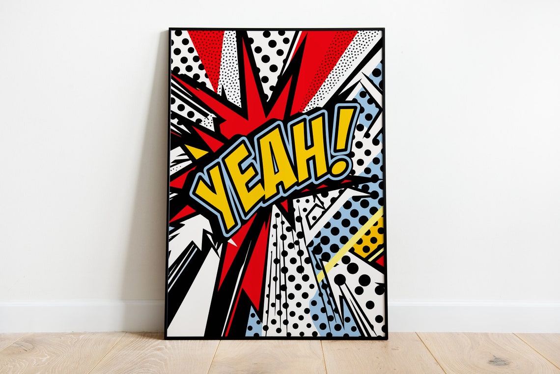 Yeah Bold Comic Explosion Pop Art Retro Typography Energy Poster