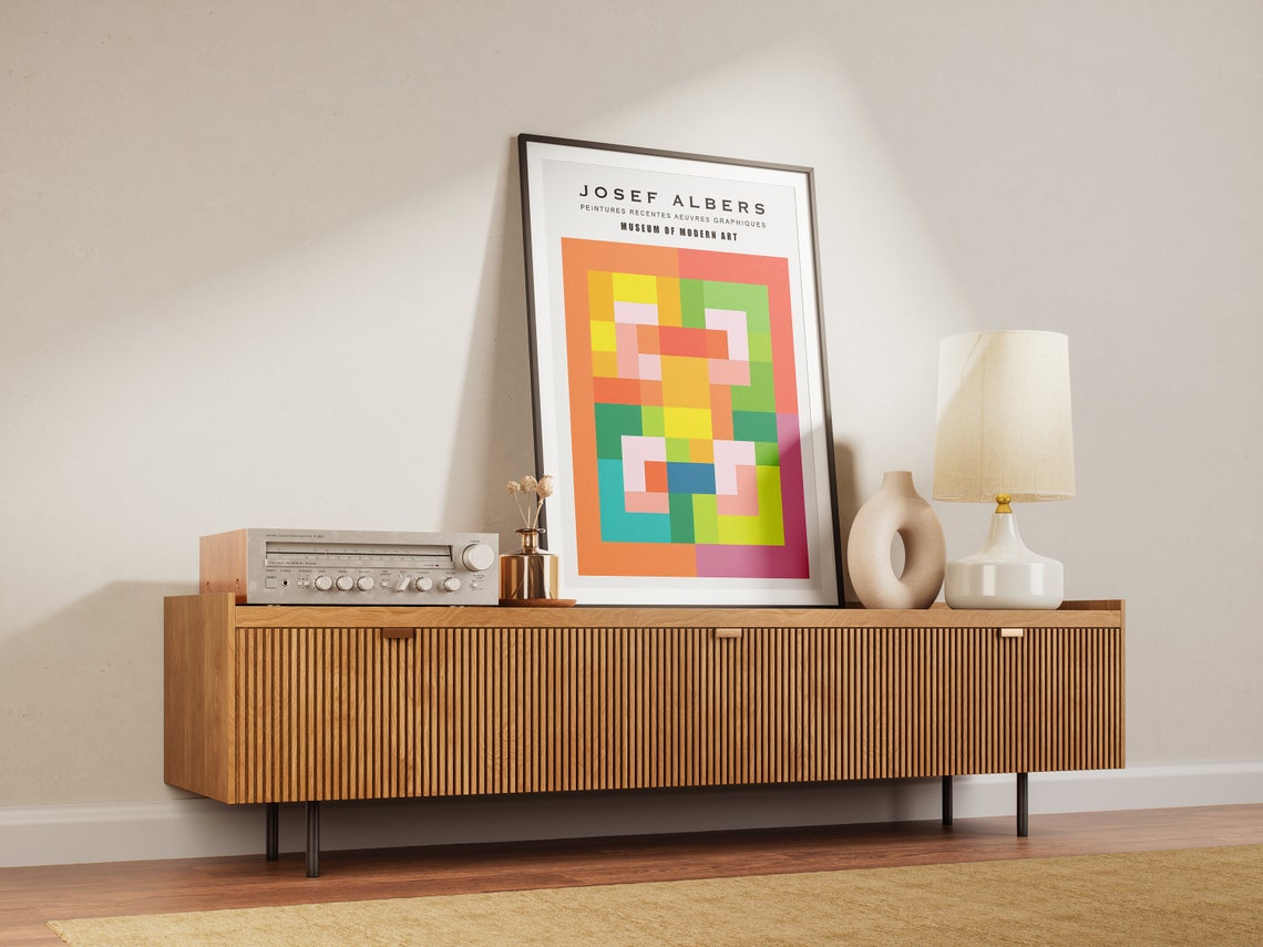 Josef Albers Interaction of Color Geometric MoMA Exhibition Poster - Image 4