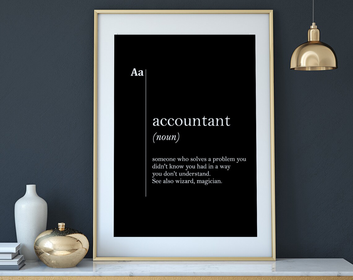 Accountant Funny Definition Finance Office Gift Black Poster - Image 2