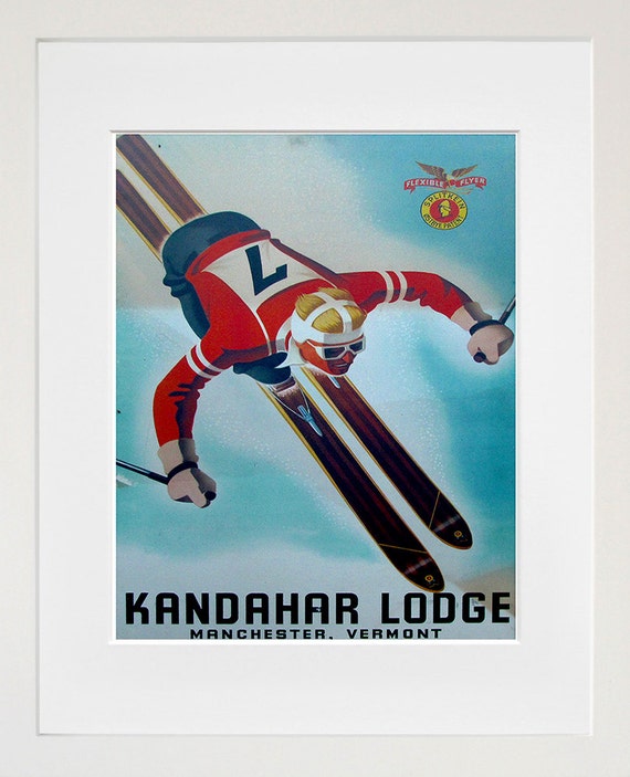 Vermont Art Manchester Ski Poster Travel Print Xr109a
