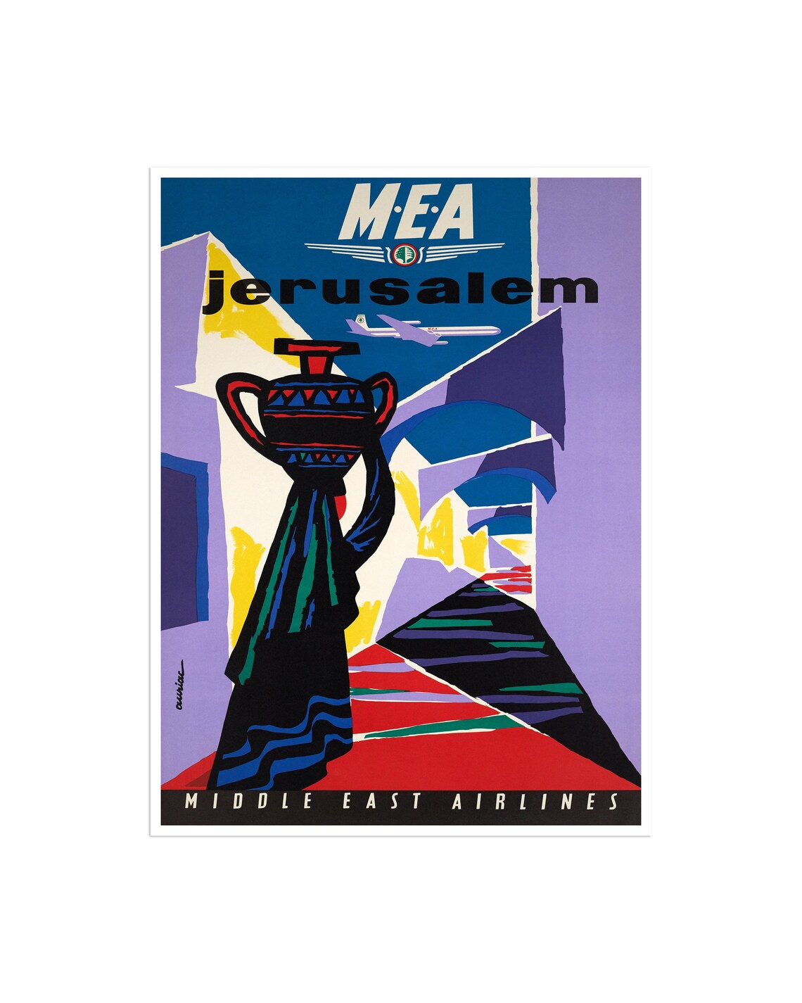 Jerusalem Vintage Travel Poster, Home Wall Decor