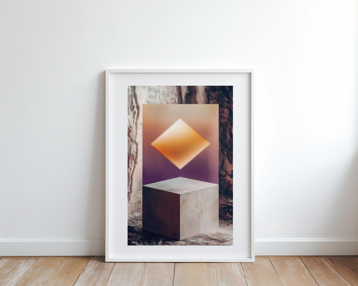 Abstract Wisdom Art Print Purple Beige Minimalist Home Decor
