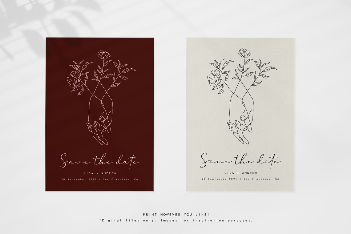 Save The Date Minimalist Wedding Line Art - Image 5