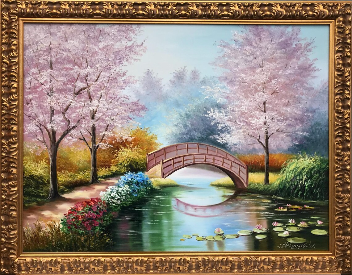 Claude Monet's Bridge Over a Pond of Water Lilies Art Print
