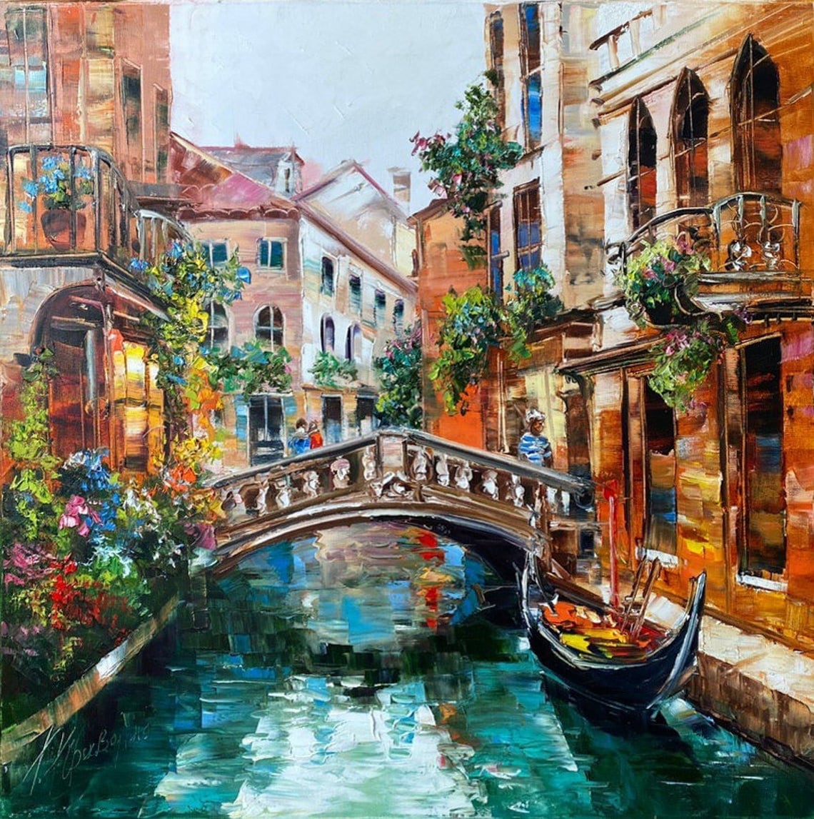 Venice Oil Painting, Italian Landscape Art Print
