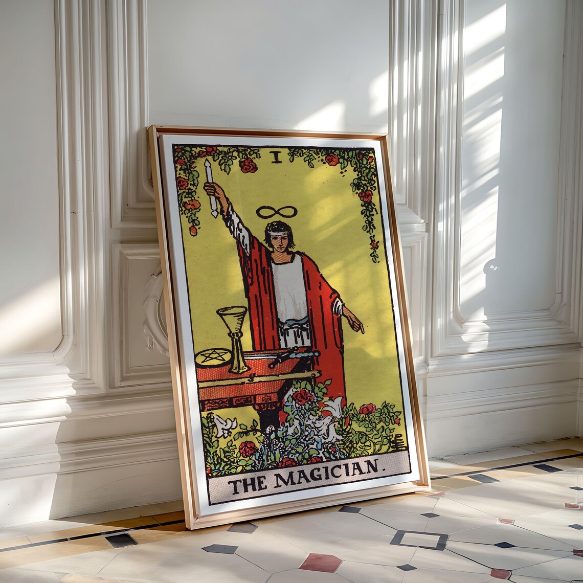 The Magician Rider Waite Tarot Card Red Robe Vintage Occult Mystical Art Poster - Image 4