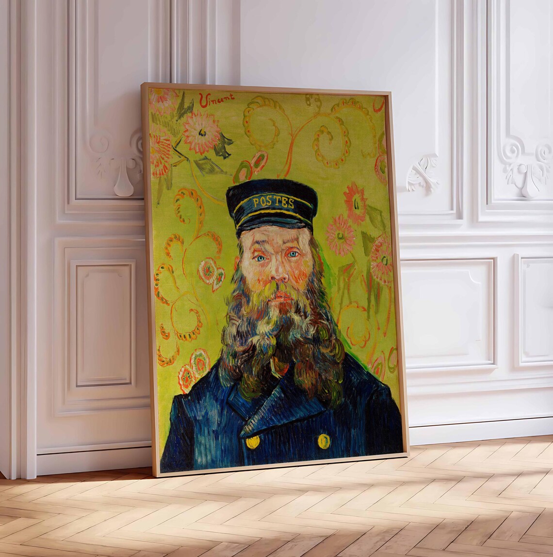 Van Gogh Portrait, Vintage French Postman Figurative Painting