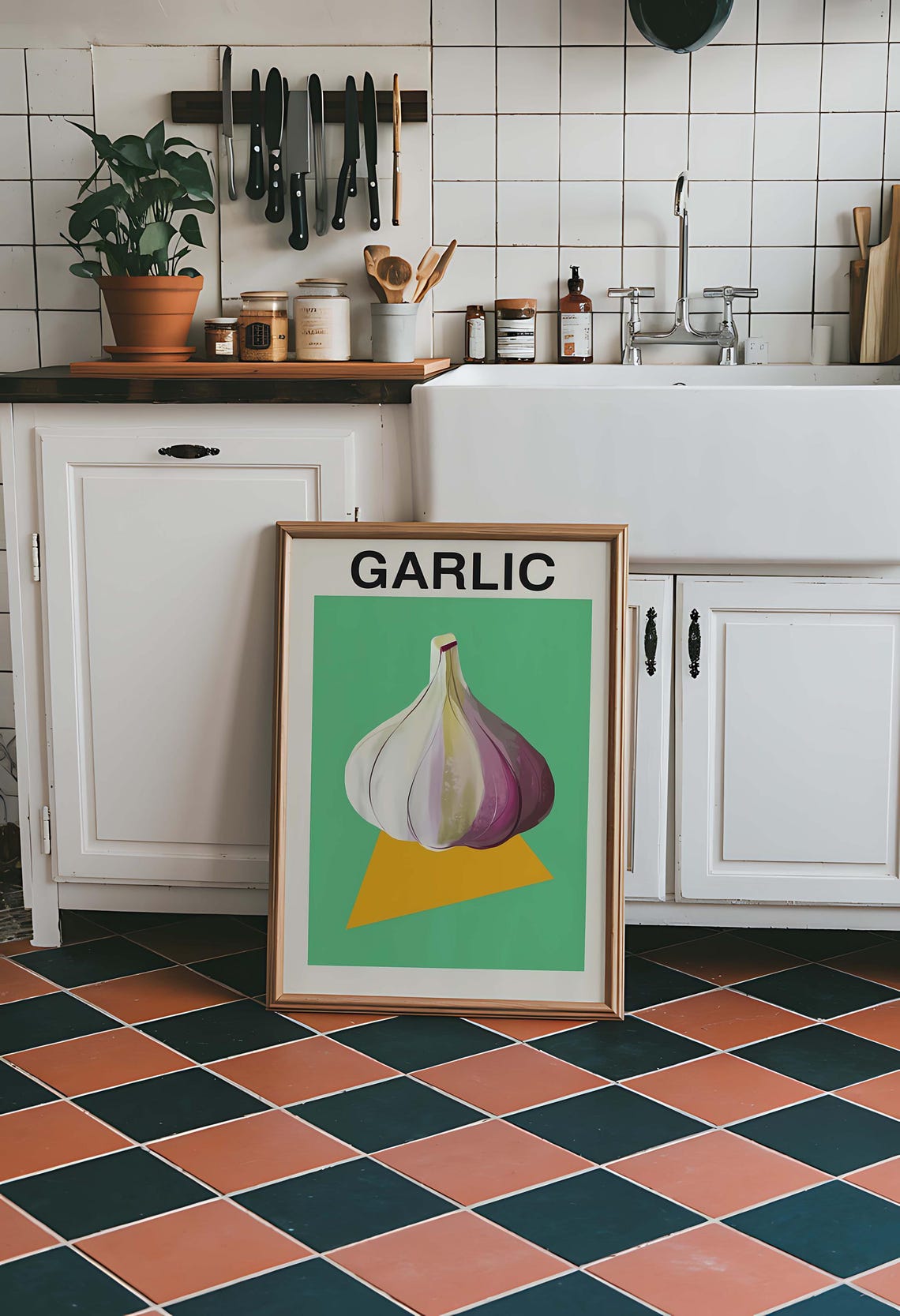 Garlic Vegetable Art Print Farmhouse Kitchen Wall Decor Rustic Food Illustration Culinary Wall Decor Vintage Kitchen Art - Image 5