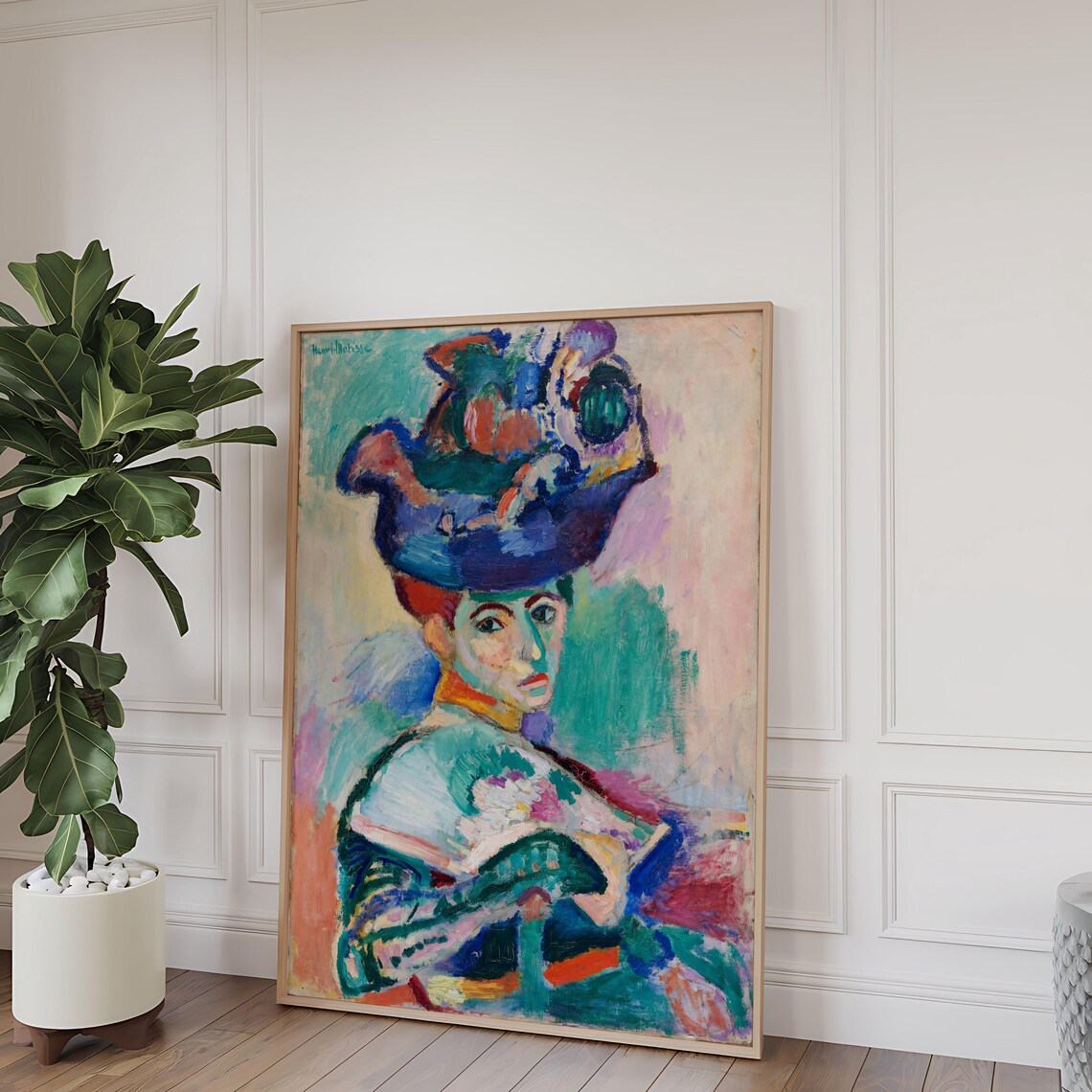 Henri Matisse Woman with a Hat 1905 Fauvist Bold Color Portrait Art Poster - Image 4