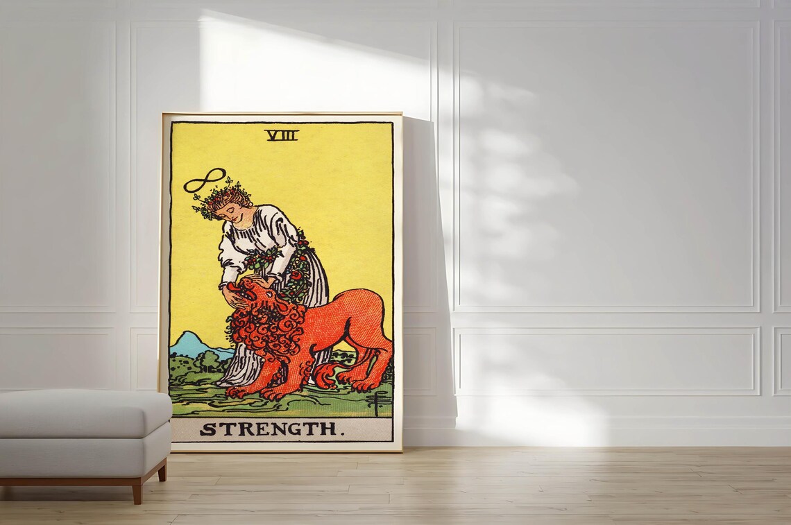 Tarot Cards Rider Waite, Strength Spiritual Poster - Image 2