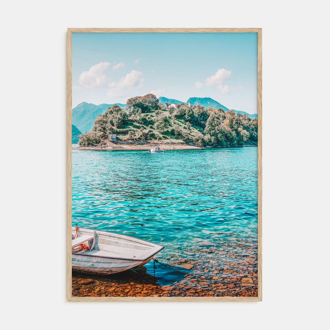 Fine Art Boat In Lake Print Color Photography Poster Nature Artwork Home Decor Wall Art Nautical Decor Gift Idea