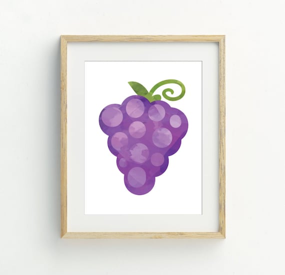 Grapes Print Kitchen Wall Art Grape Fruit Minimalist Wall Art 5x7 8x10 11x14 16x20
