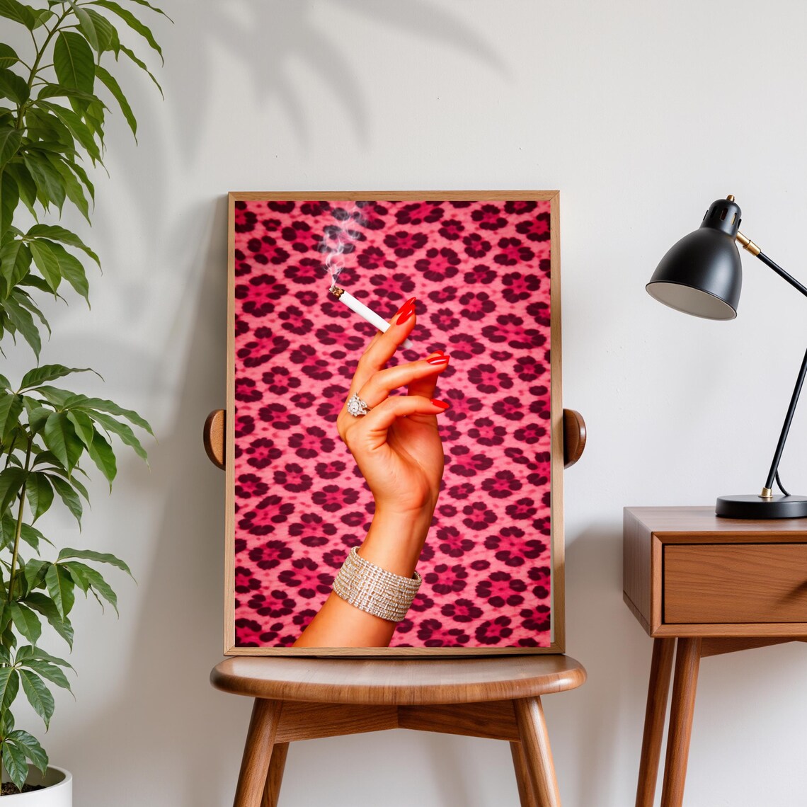 Pink Leopard Glam Poster, Chic Fashion Art Print