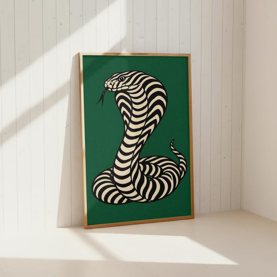 Snake Pop Art Poster, Modern Jungle Decor