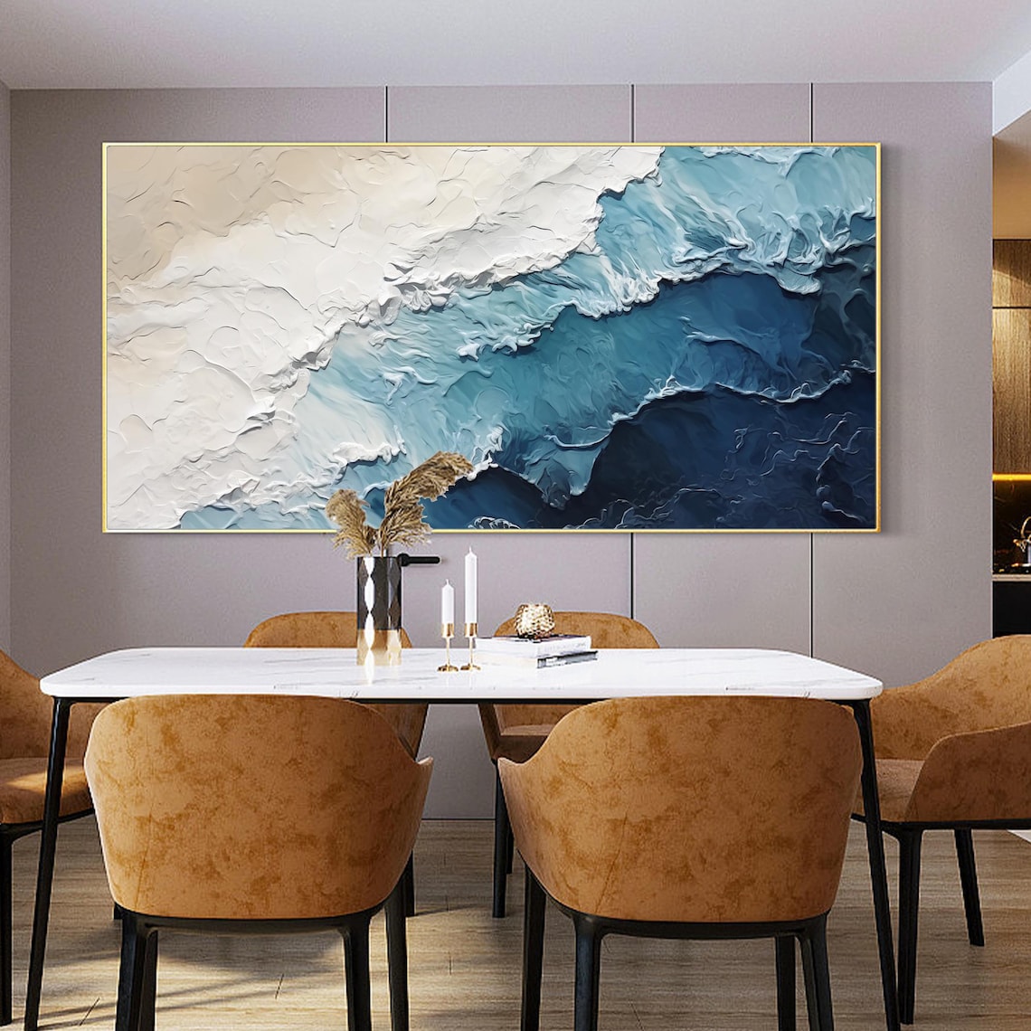 Abstract Beach Oil Painting, Modern Boho Art Print - Image 2