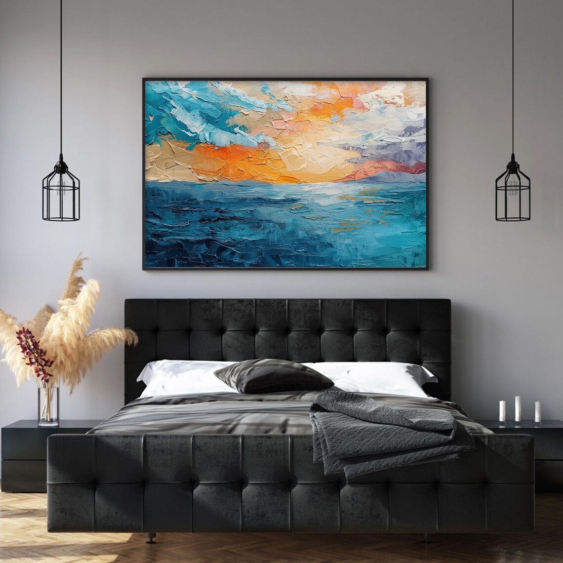 Custom Blue Ocean Seascape, Oil-Painting-Style Art Print - Image 4