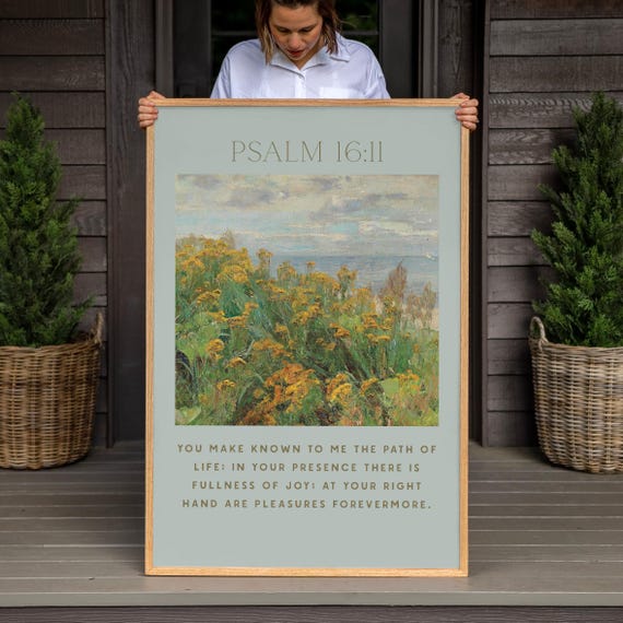 Psalm 16:11 Modern Christian Scripture Art Print