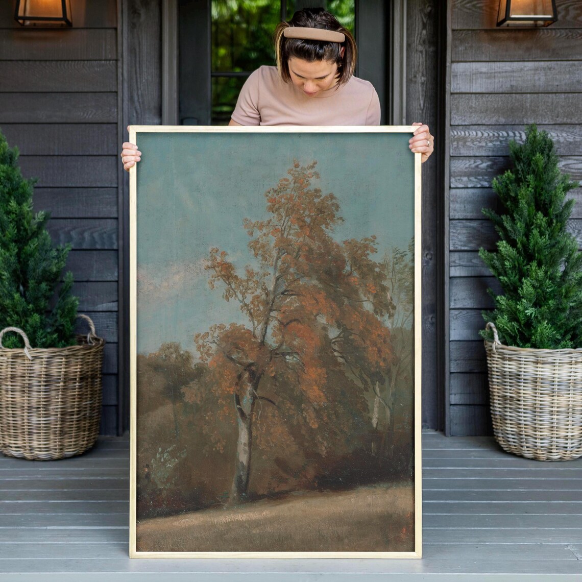 Fall Wall Art Vintage Autumn Scene Art Print