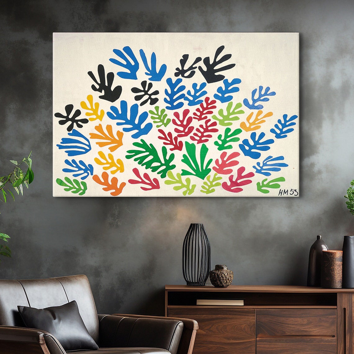 Henri Matisse Multicolor Leaf Cut-Outs HM 53 Paper Art Poster