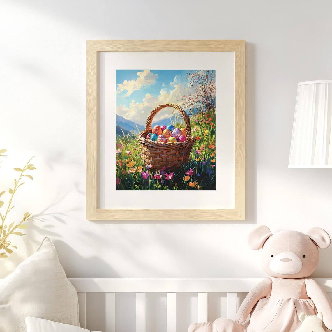 Easter Basket Print, Kids Bedroom Nursery Decor - Image 4