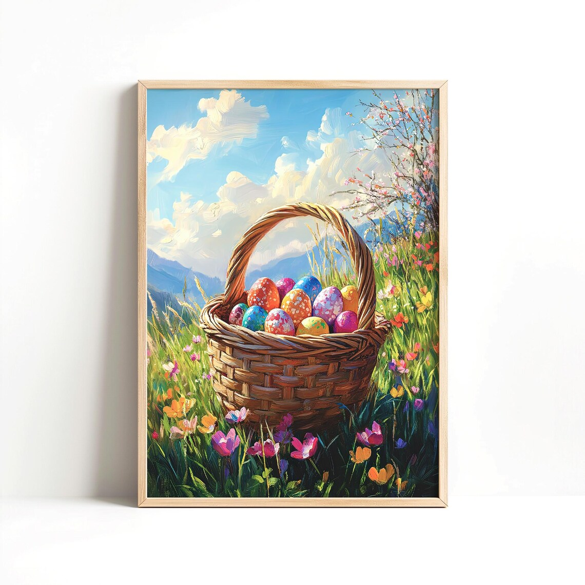 Easter Basket Print, Kids Bedroom Nursery Decor