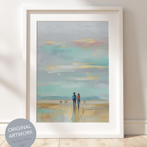 Cowboy And Cowgirl Dance, Minimalist Western Art Print
