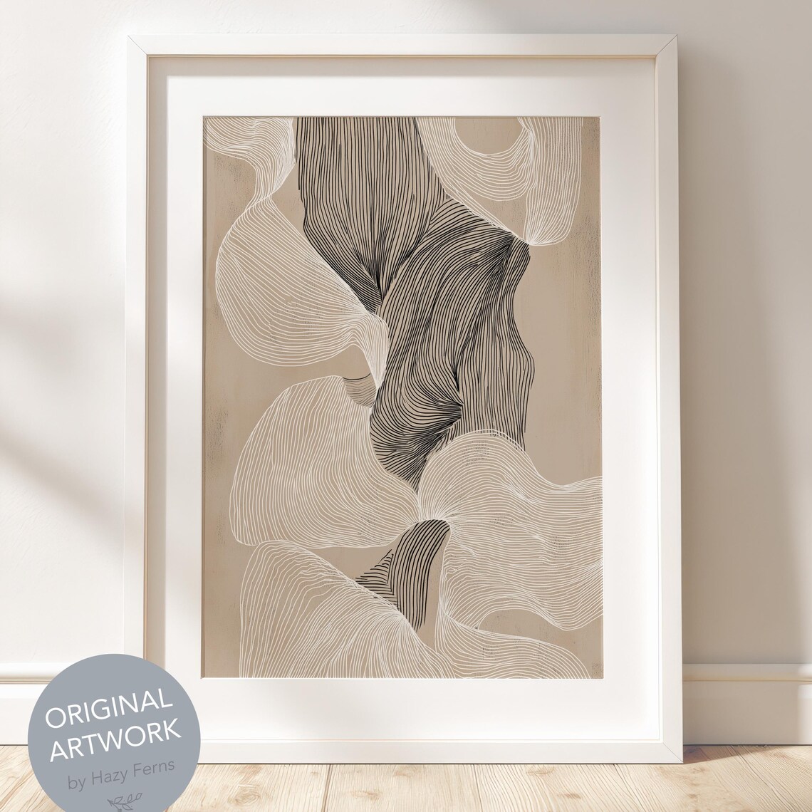 Boho Abstract Art Print, Earthy Minimalist Decor