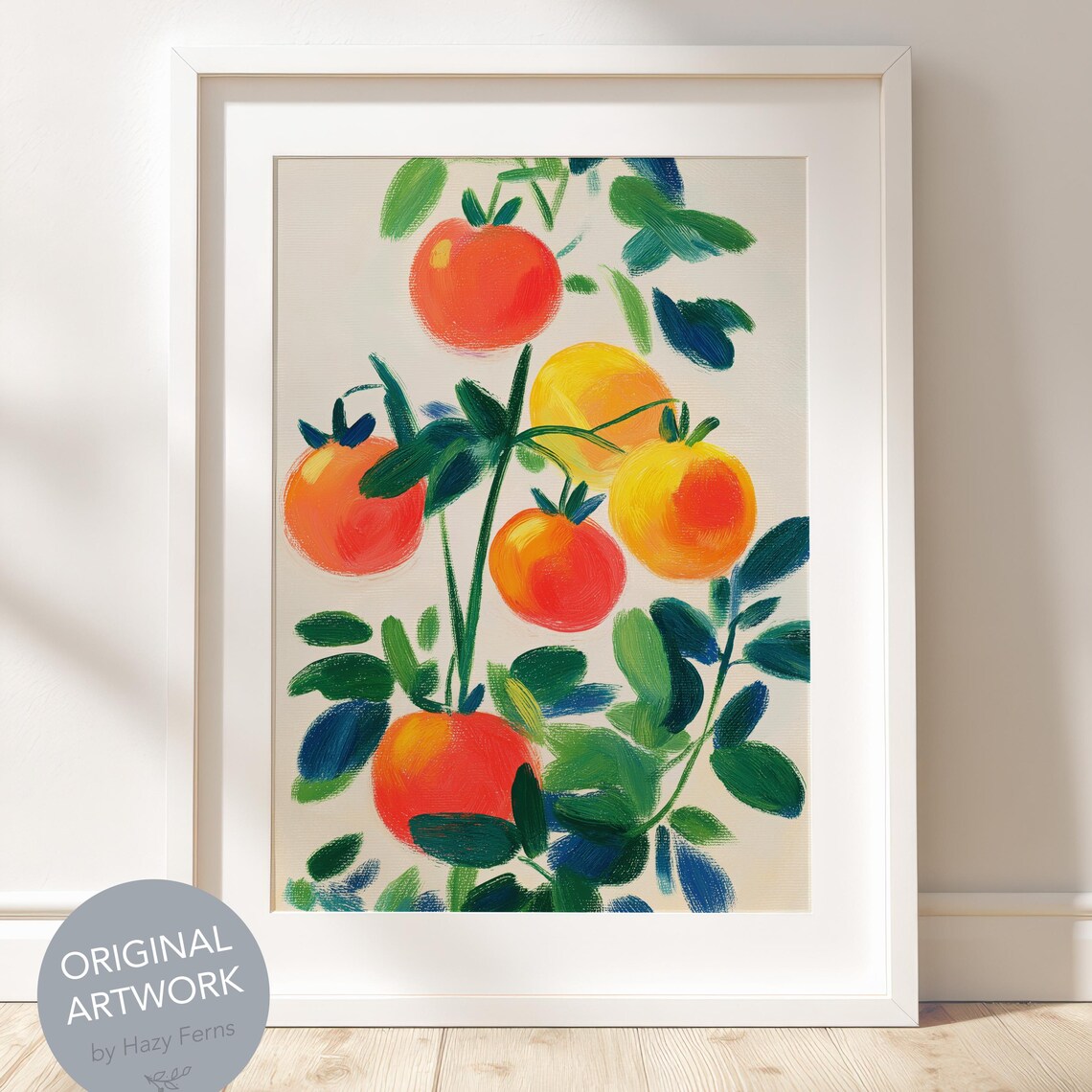 Tomato Plant Gouache Illustration Art Print